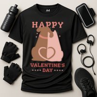 Happy Valentines Day Dog Tail Heart Cooling Performance Crew T-Shirt