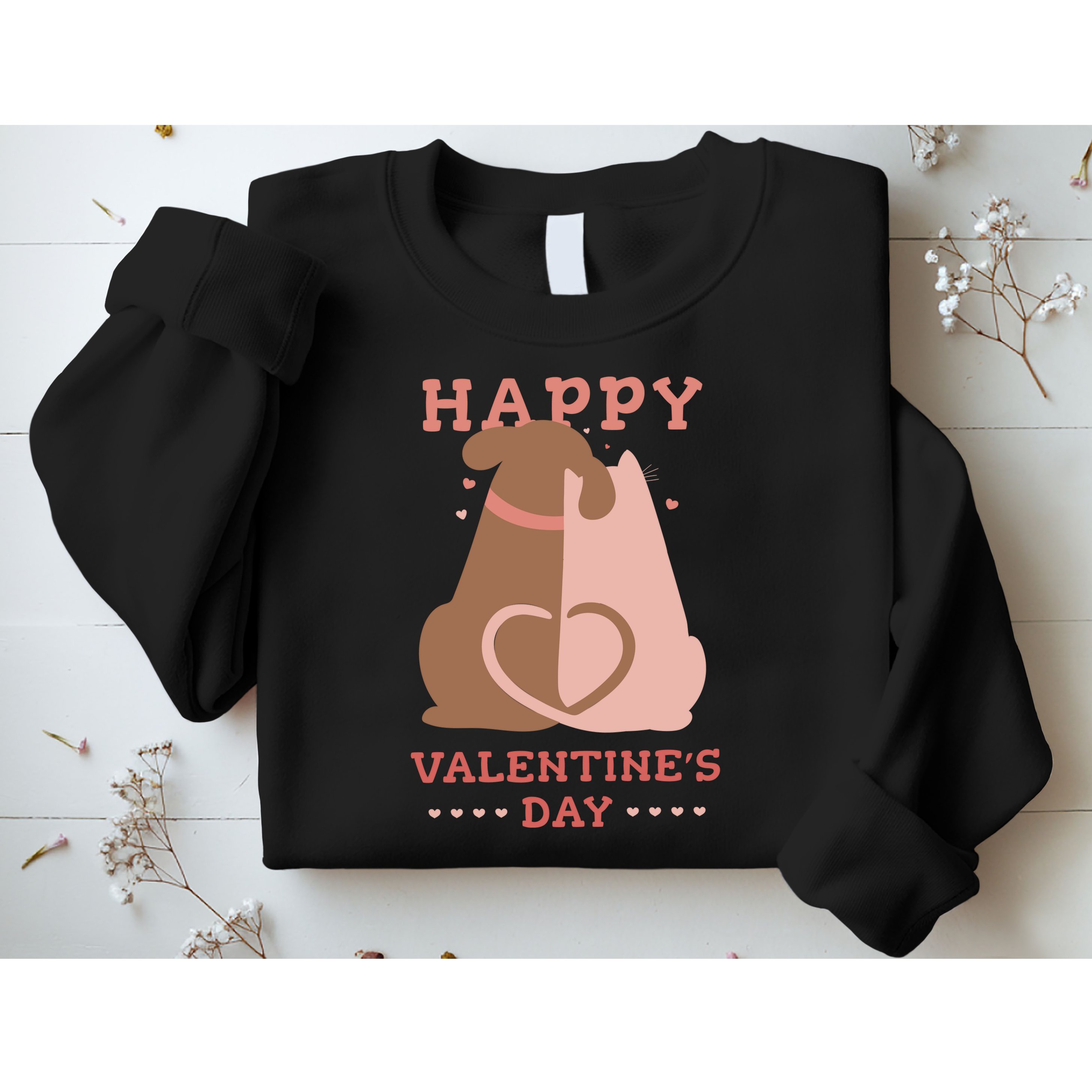 Happy Valentines Day Dog Tail Heart Sweatshirt