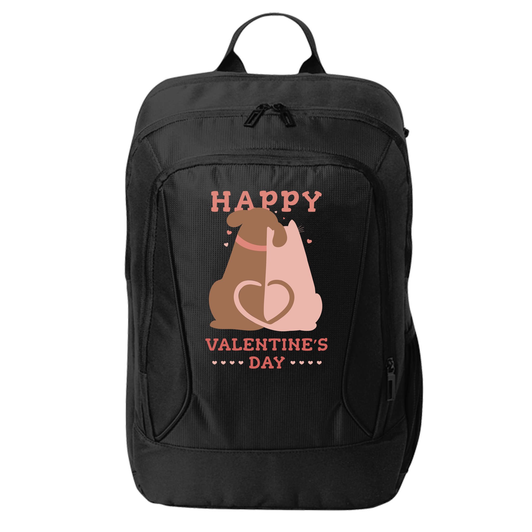 Happy Valentines Day Dog Tail Heart City Backpack