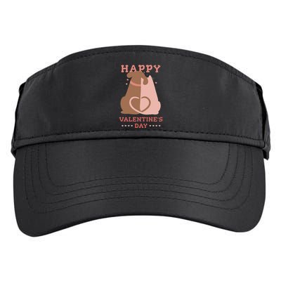 Happy Valentines Day Dog Tail Heart Adult Drive Performance Visor