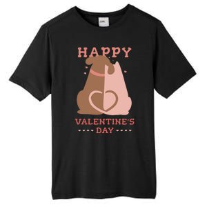 Happy Valentines Day Dog Tail Heart Tall Fusion ChromaSoft Performance T-Shirt