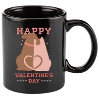 Happy Valentines Day Dog Tail Heart 11oz C Handle Ceramic Mug