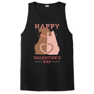 Happy Valentines Day Dog Tail Heart PosiCharge Competitor Tank