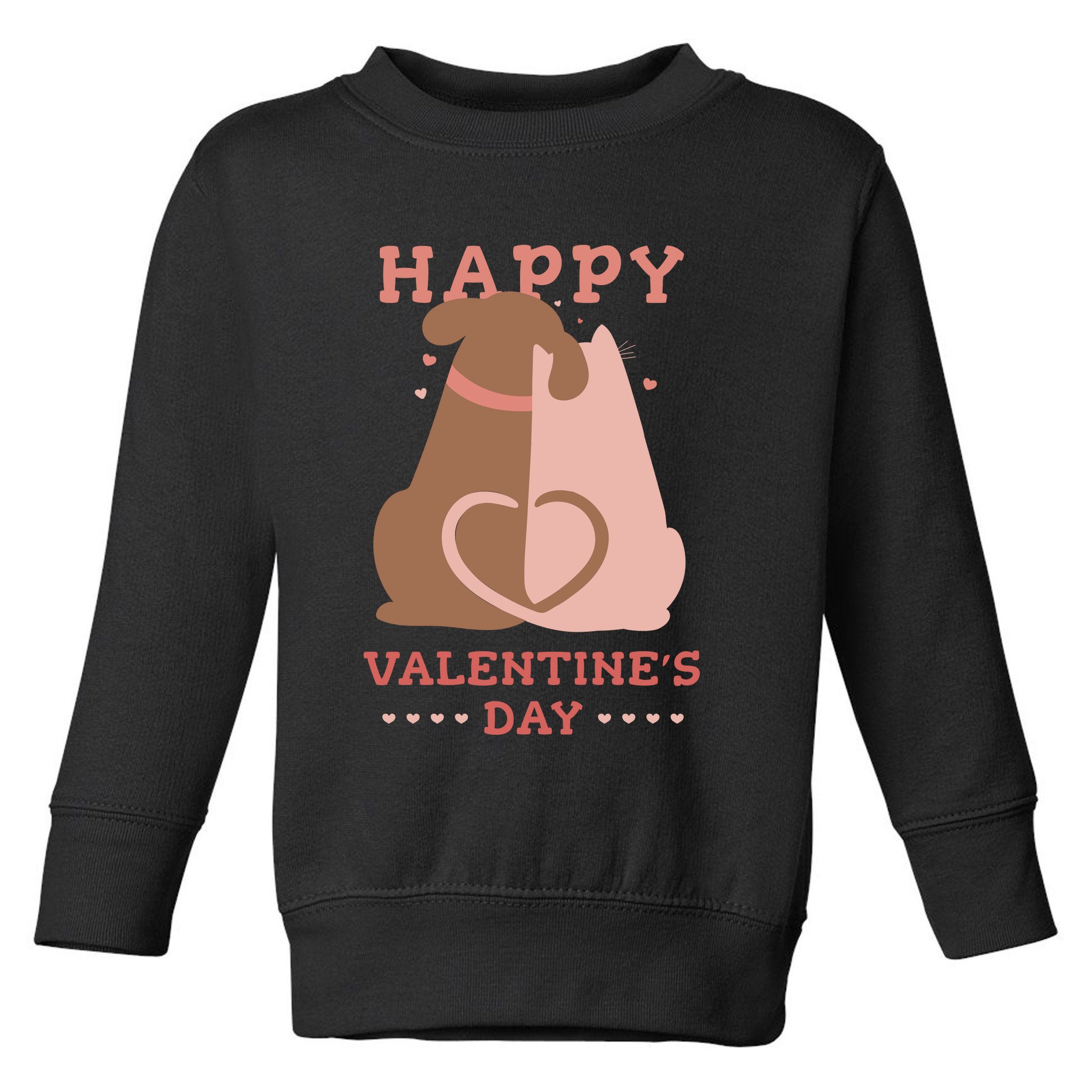Happy Valentines Day Dog Tail Heart Toddler Sweatshirt