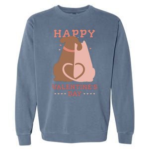 Happy Valentines Day Dog Tail Heart Garment-Dyed Sweatshirt