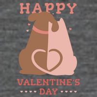 Happy Valentines Day Dog Tail Heart 7 Panel Mesh Trucker Snapback Hat