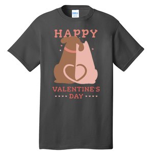 Happy Valentines Day Dog Tail Heart Tall T-Shirt