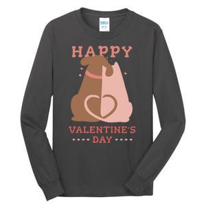 Happy Valentines Day Dog Tail Heart Tall Long Sleeve T-Shirt