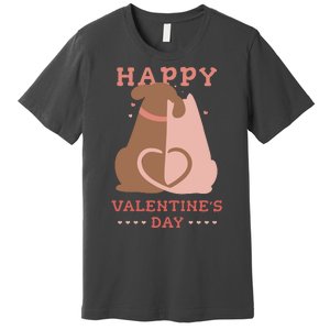 Happy Valentines Day Dog Tail Heart Premium T-Shirt