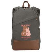 Happy Valentines Day Dog Tail Heart Cotton Canvas Backpack