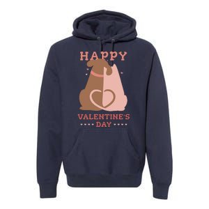 Happy Valentines Day Dog Tail Heart Premium Hoodie