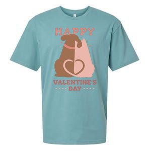 Happy Valentines Day Dog Tail Heart Sueded Cloud Jersey T-Shirt