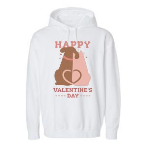 Happy Valentines Day Dog Tail Heart Garment-Dyed Fleece Hoodie