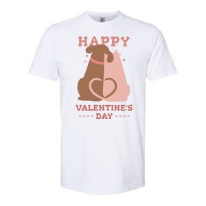 Happy Valentines Day Dog Tail Heart Softstyle CVC T-Shirt