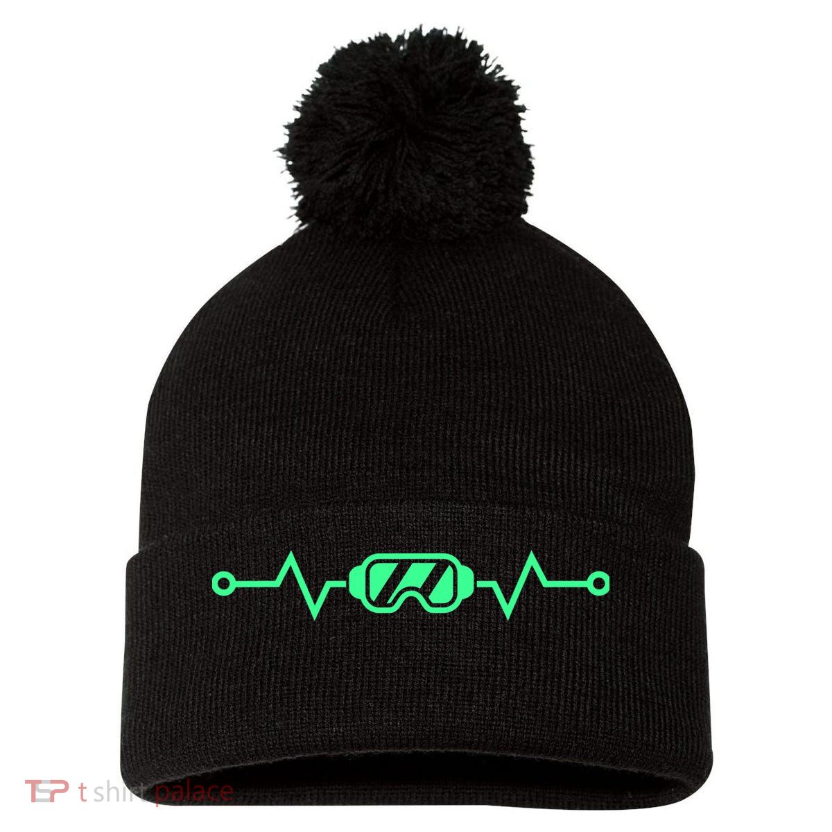Heartbeat VR Developer & Gamer Virtual Reality Pom Pom 12in Knit Beanie