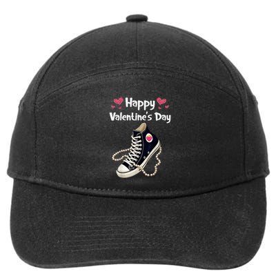 Happy ValentineS Day Sneakers And Pearls Gift 7-Panel Snapback Hat