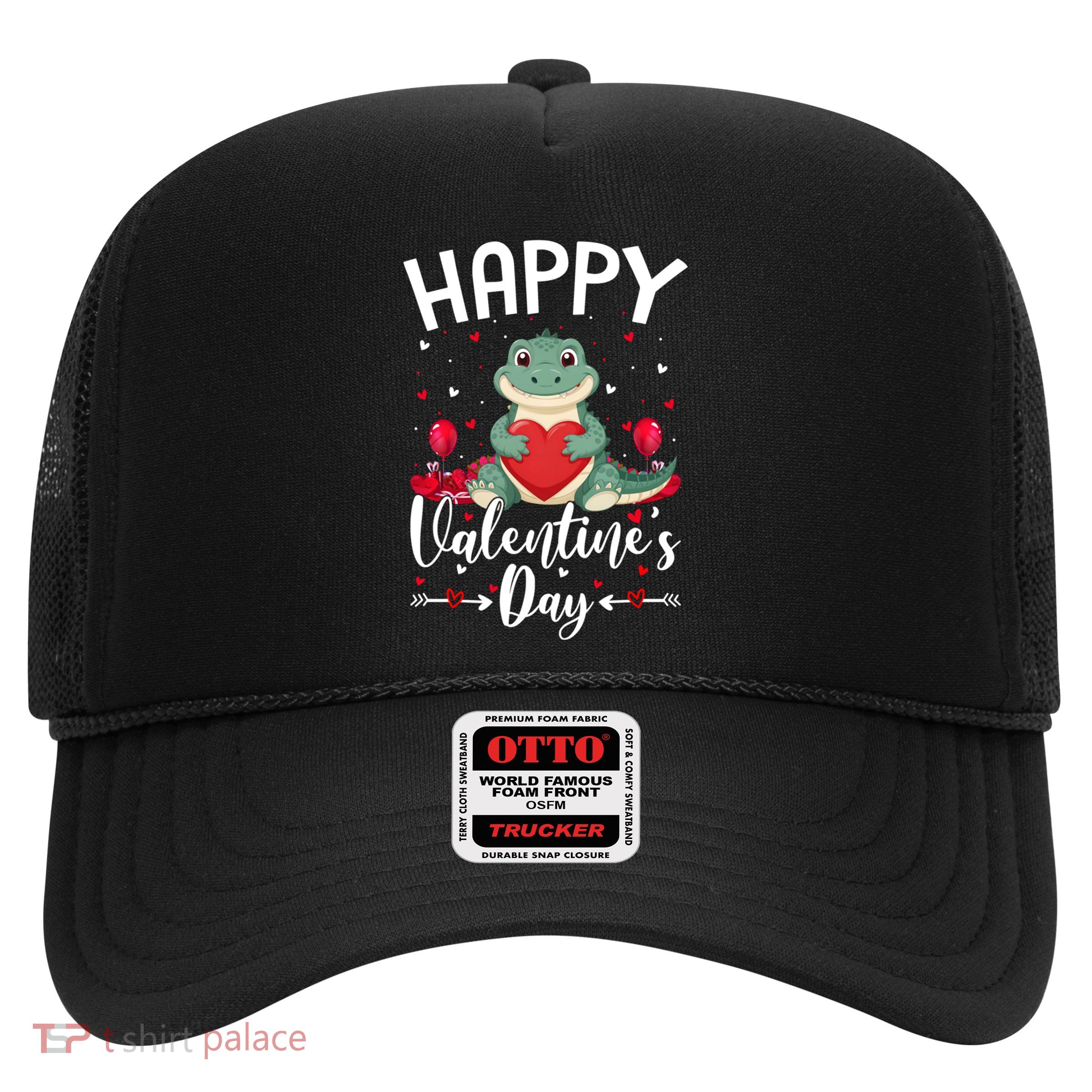 Happy Valentines Day Love Hearts Alligator Valentine Funny Gift Trucker Hat