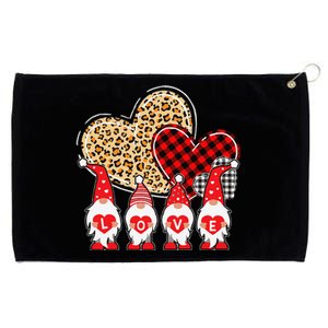 Happy Valentines Day Cute Gnomes Leopard Plaid Hearts Love Grommeted Golf Towel