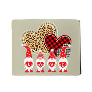 Happy Valentines Day Cute Gnomes Leopard Plaid Hearts Love Mousepad