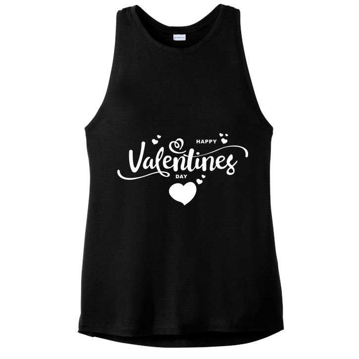 Happy Valentines Day Cute Romantic Ladies PosiCharge Tri-Blend Wicking Tank