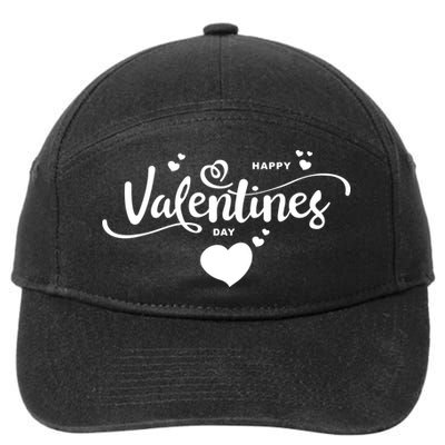 Happy Valentines Day Cute Romantic 7-Panel Snapback Hat