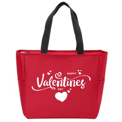 Happy Valentines Day Cute Romantic Zip Tote Bag
