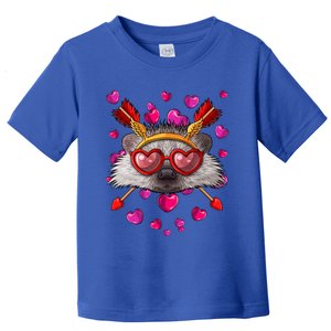 Hedgehog Valentines Day Animal Face Heart Glass Love Arrows Gift Toddler T-Shirt