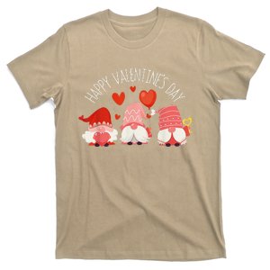 Happy Valentines Day Cute Three Gnomes Hearts Couple Gifts T-Shirt