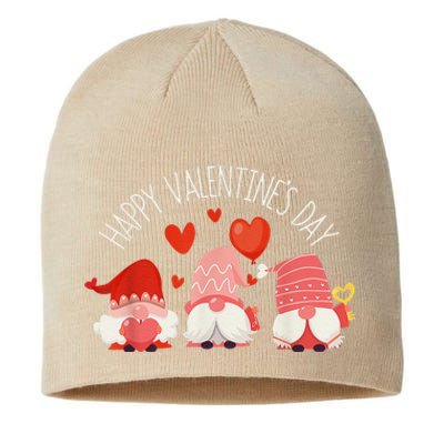 Happy Valentines Day Cute Three Gnomes Hearts Couple Gifts Sustainable Beanie