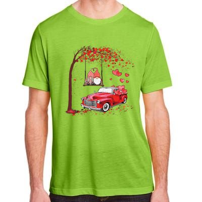 Happy Valentines Day Red Truck Hearts Funny Gnomes Lovers Adult ChromaSoft Performance T-Shirt