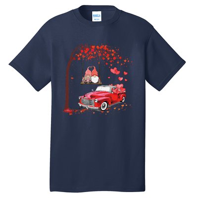 Happy Valentines Day Red Truck Hearts Funny Gnomes Lovers Tall T-Shirt