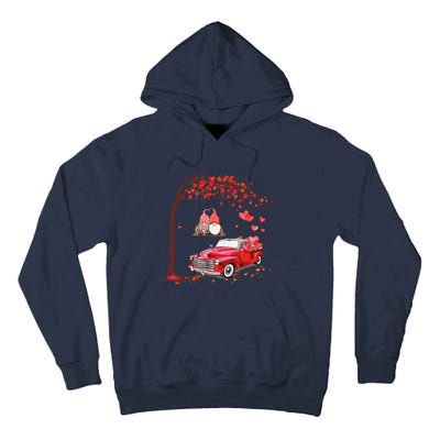 Happy Valentines Day Red Truck Hearts Funny Gnomes Lovers Tall Hoodie