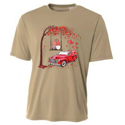 Happy Valentines Day Red Truck Hearts Funny Gnomes Lovers Cooling Performance Crew T-Shirt