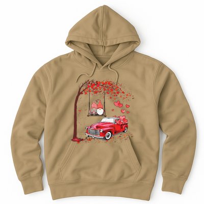 Happy Valentines Day Red Truck Hearts Funny Gnomes Lovers Hoodie