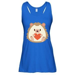 Hedgehog Valentines Day Heart Animals Lover Gift Ladies Essential Flowy Tank