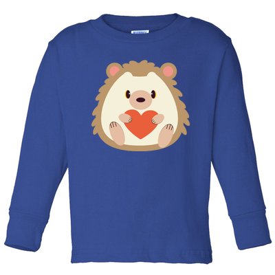 Hedgehog Valentines Day Heart Animals Lover Gift Toddler Long Sleeve Shirt