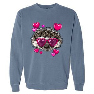 Hedgehog Valentines Day Heart Love Couples Hedgehog Lover Cool Gift Garment-Dyed Sweatshirt