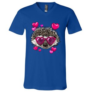 Hedgehog Valentines Day Heart Love Couples Hedgehog Lover Cool Gift V-Neck T-Shirt