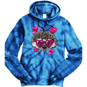 Hedgehog Valentines Day Heart Love Couples Hedgehog Lover Cool Gift Tie Dye Hoodie