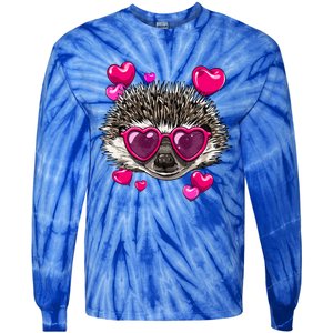 Hedgehog Valentines Day Heart Love Couples Hedgehog Lover Cool Gift Tie-Dye Long Sleeve Shirt