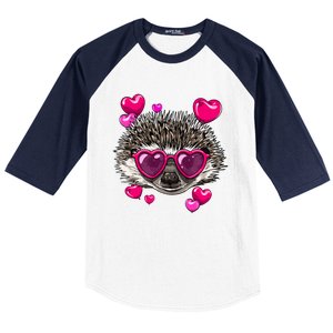 Hedgehog Valentines Day Heart Love Couples Hedgehog Lover Cool Gift Baseball Sleeve Shirt