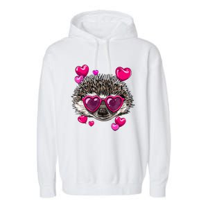 Hedgehog Valentines Day Heart Love Couples Hedgehog Lover Cool Gift Garment-Dyed Fleece Hoodie