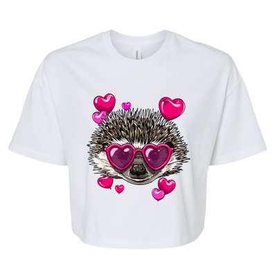 Hedgehog Valentines Day Heart Love Couples Hedgehog Lover Cool Gift Bella+Canvas Jersey Crop Tee