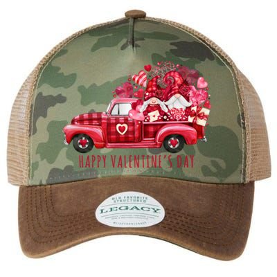 Happy Valentines Day Gnome Vintage Truck Legacy Tie Dye Trucker Hat