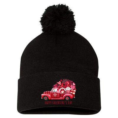 Happy Valentines Day Gnome Vintage Truck Pom Pom 12in Knit Beanie