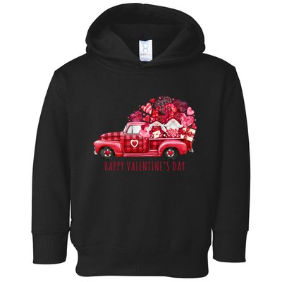 Happy Valentines Day Gnome Vintage Truck Toddler Hoodie