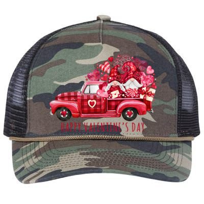 Happy Valentines Day Gnome Vintage Truck Retro Rope Trucker Hat Cap