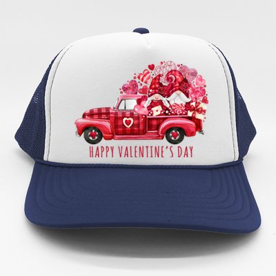 Happy Valentines Day Gnome Vintage Truck Trucker Hat