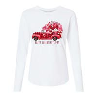 Happy Valentines Day Gnome Vintage Truck Womens Cotton Relaxed Long Sleeve T-Shirt