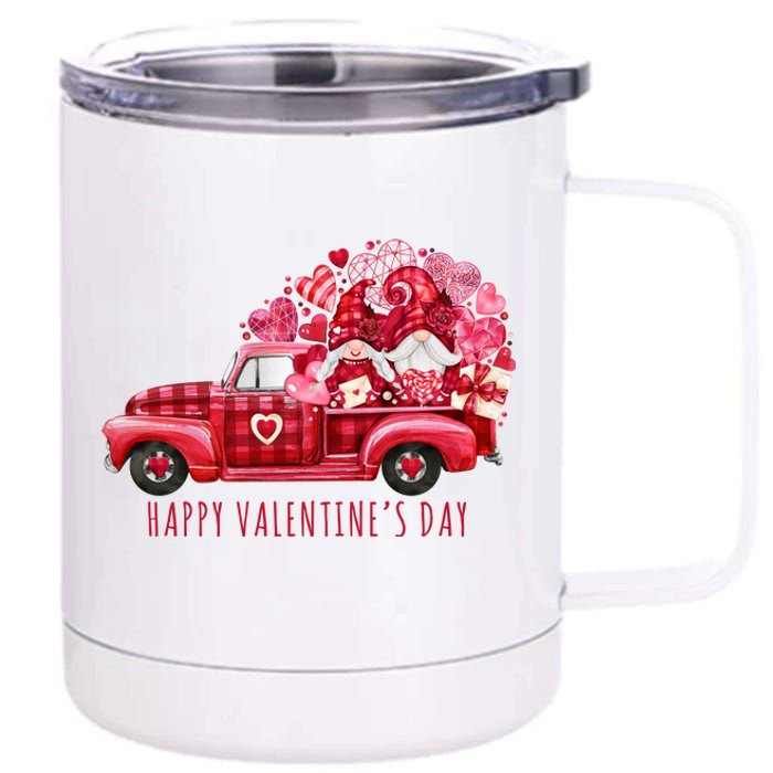 Happy Valentines Day Gnome Vintage Truck 12 oz Stainless Steel Tumbler Cup